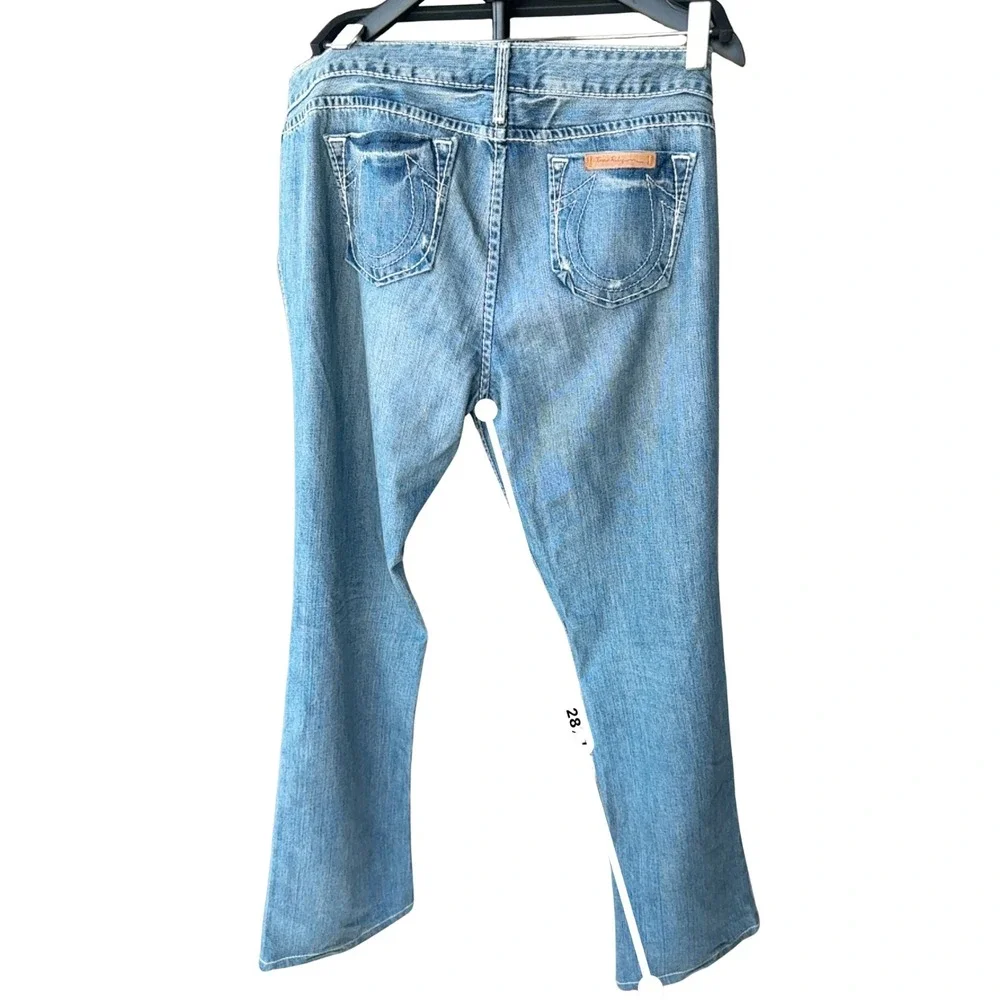 True Religion Men's Bootcut Jeans 32 Made In USA Y2K Vintage Distressed Denim